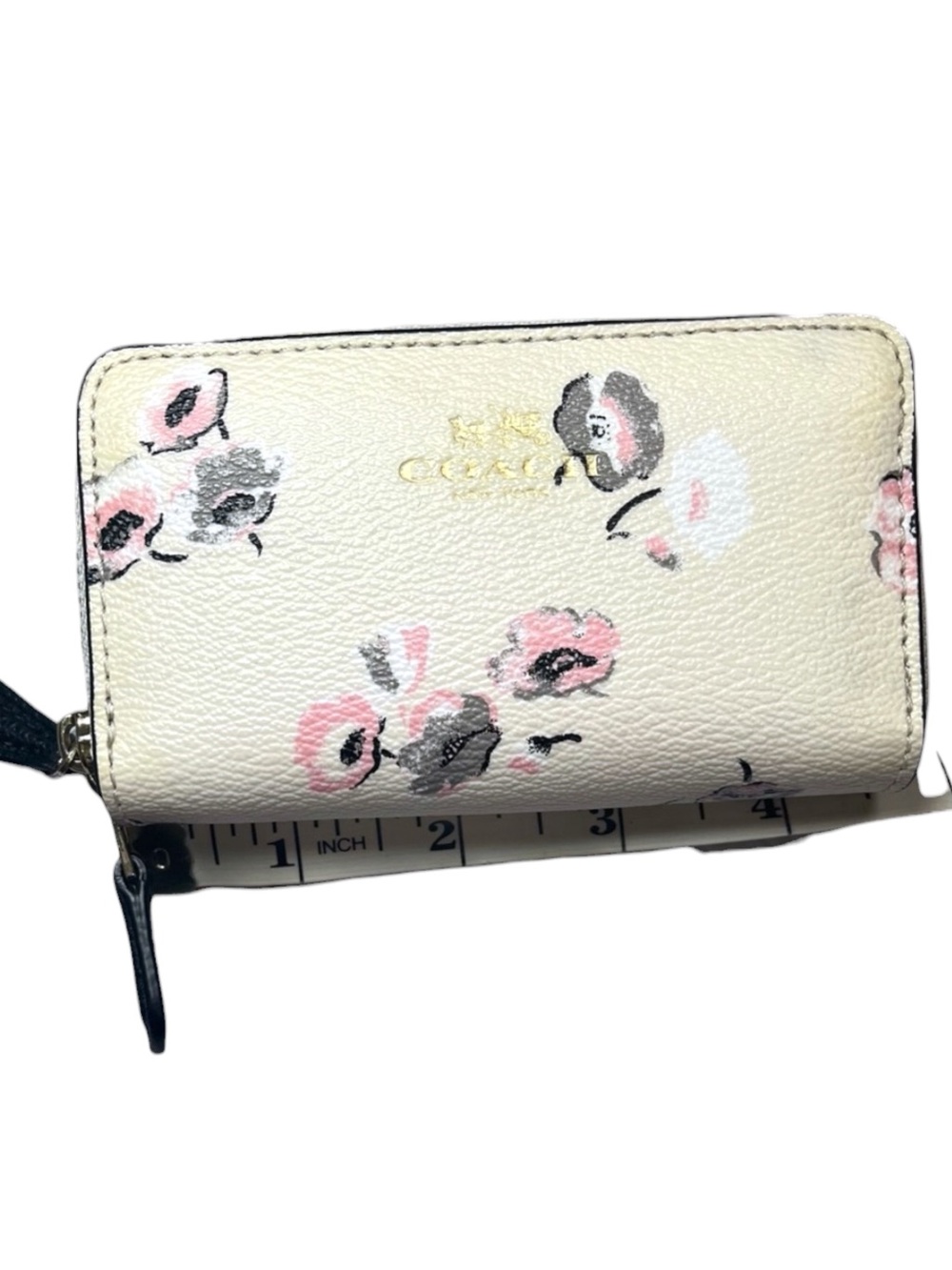 Coach Wildflower Floral Print Double Zipper Accordion Wallet Card Holder - Picture 11 of 14